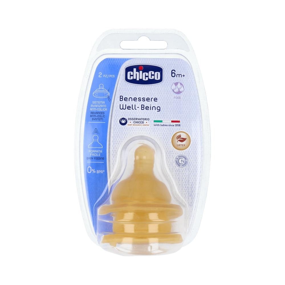 Tetina Chicco Wb Caucho Flujo Papilla 6M+ 2Uds